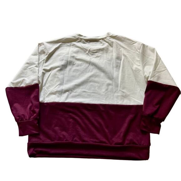 SHEIN Plus Cat Print Color Block Pullover sweatshirt size XL - Picture 6 of 7